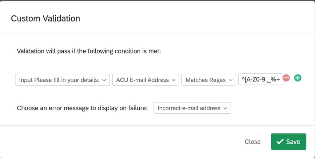 Input validation using regular expressions